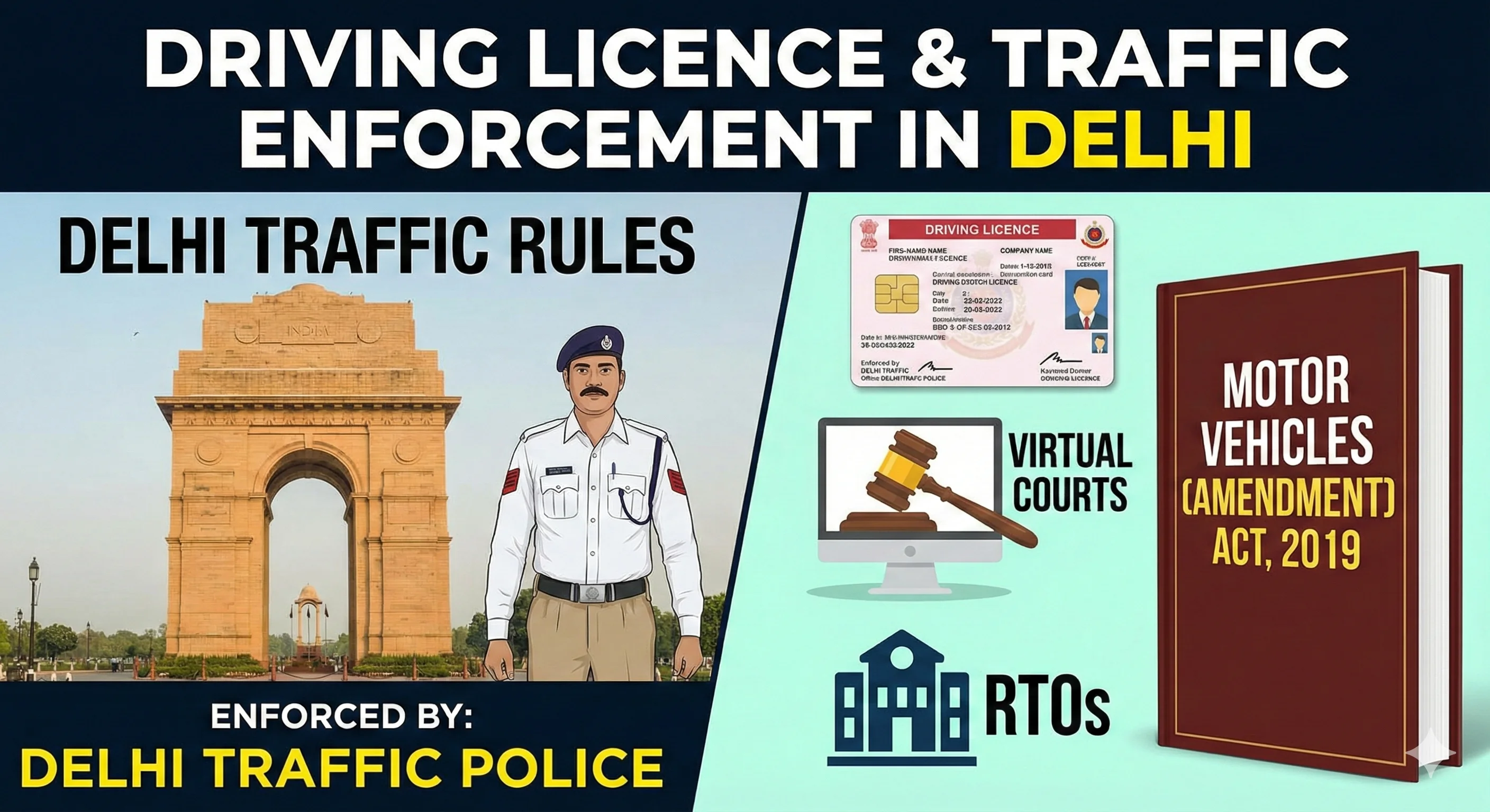 Driving Licence & Traffic Rules in Delhi (DL) - Fines, Laws & Penalties